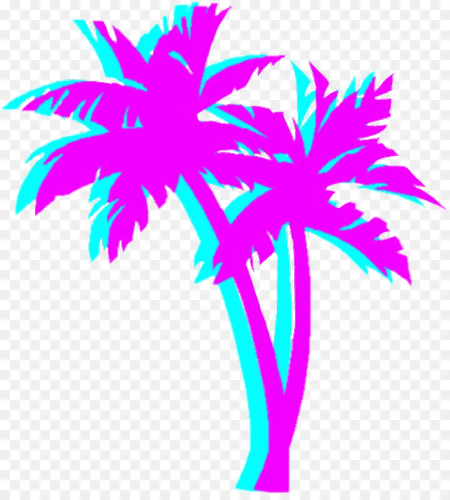 Vaporwave，Palmiye Ağaçları PNG