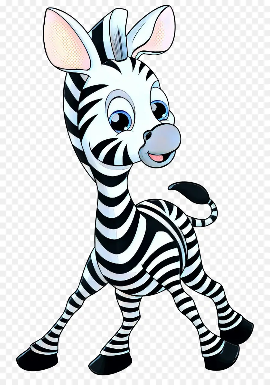 Karikatür Zebra，çizgili PNG