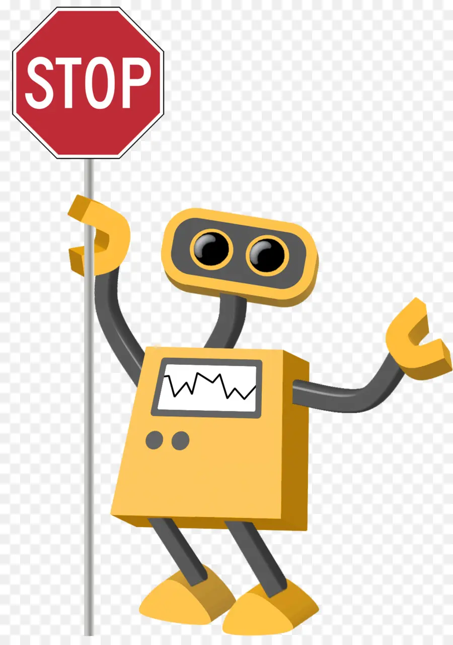 Dur İşaretli Robot，Robot PNG