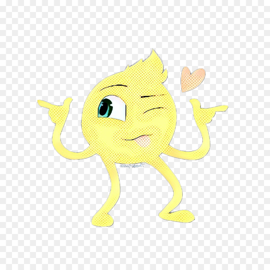 Göz Kırpan Emoji，Kalp PNG