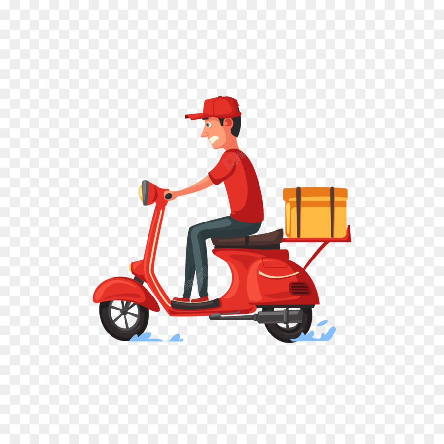 Teslimat Scooter'ı，Binici PNG