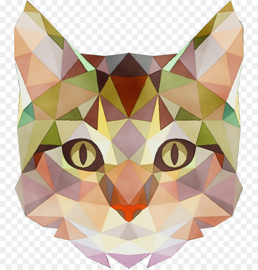 Sphynx kedi Poligon Tasarım Üçgen Çizim şeffaf PNG görüntüsü