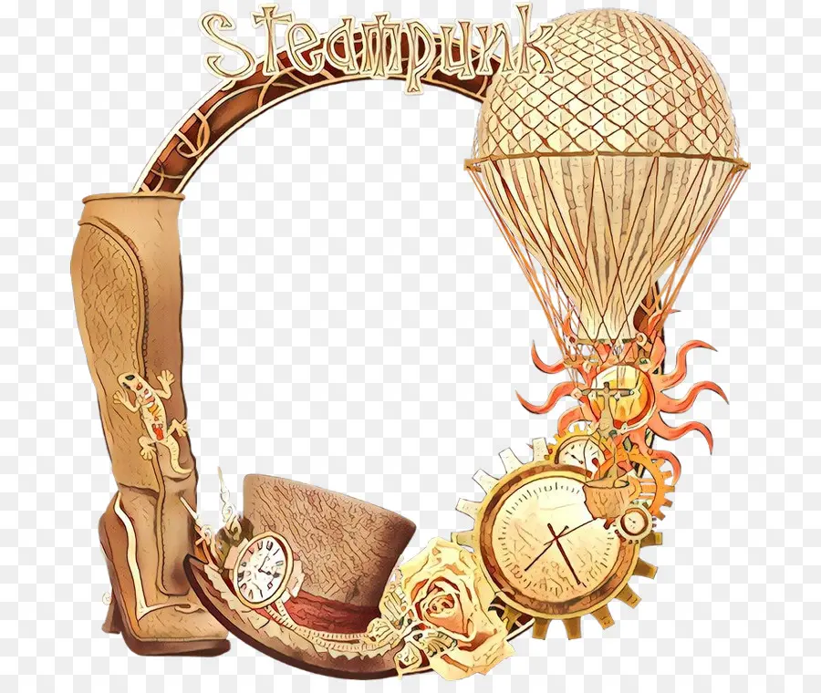 Steampunk çerçeve，Nostaljik PNG