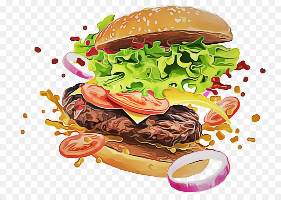 Hamburger，Yiyecek PNG