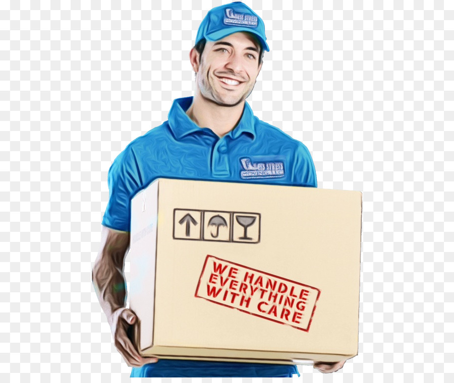 Teslimatçı Bir Paketle，Kutu PNG