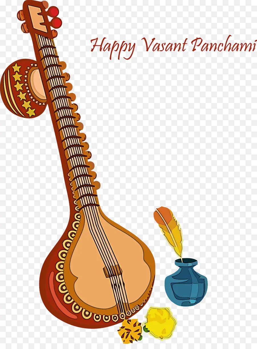 Sitar Ve Uçurtma，Vasant Panchami PNG