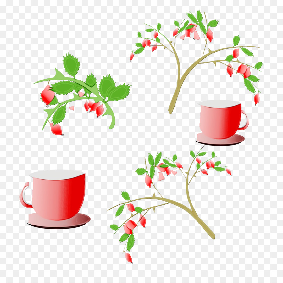 Kahve Fincanı，çiçek Tasarımı PNG