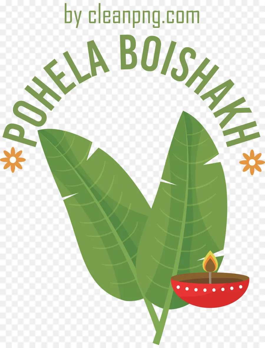 Pohela Boishakh，Muz Yaprakları Ve Lamba PNG