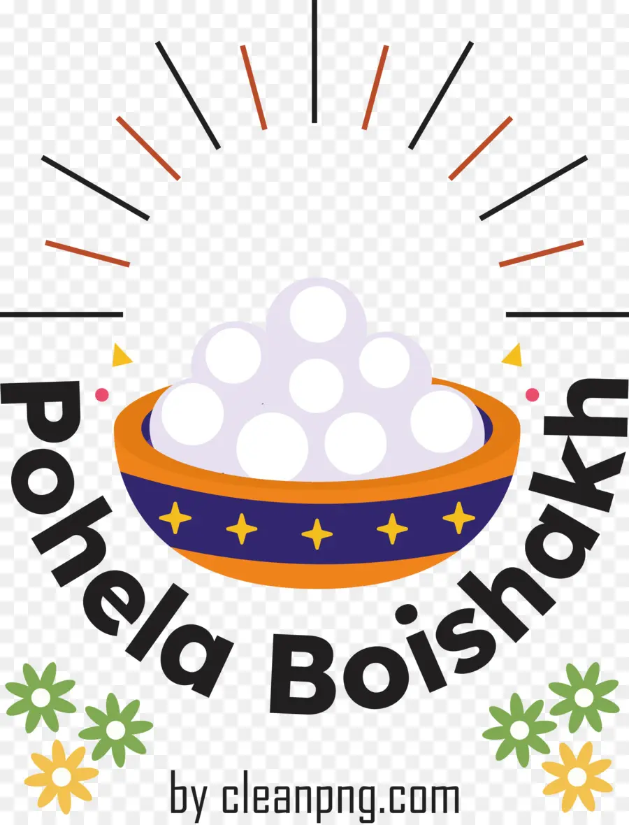 Pohela Boishakh，Beyaz Toplarla Dolu Kase PNG