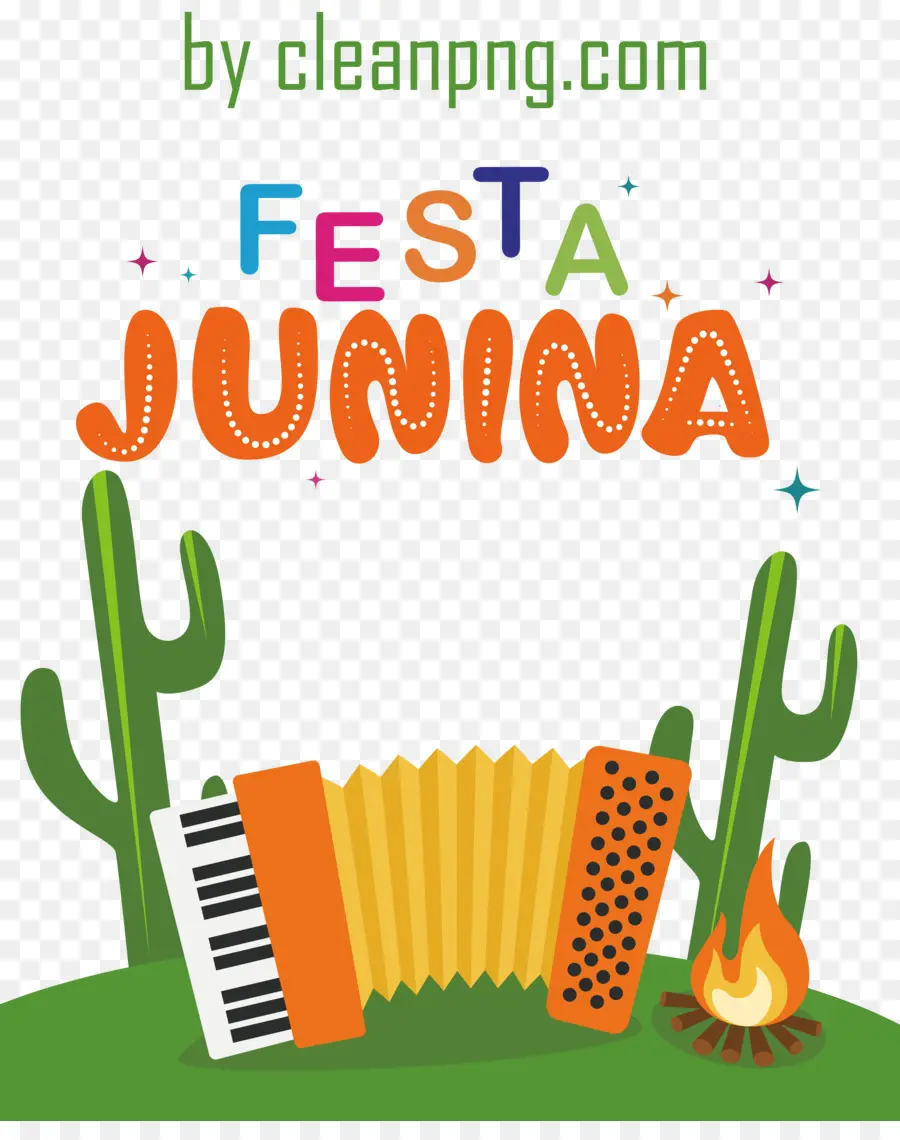 Festa Junina，Akordeon Ve Kaktüs PNG