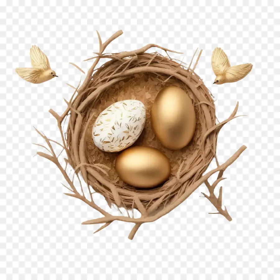 Altın Paskalya Yumurtaları，Paskalya Yuva PNG