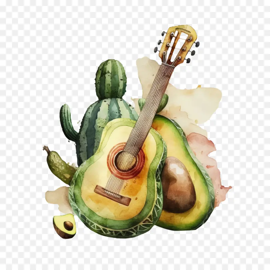 Cinco De Mayo，Kaktüs çalma Gitar PNG