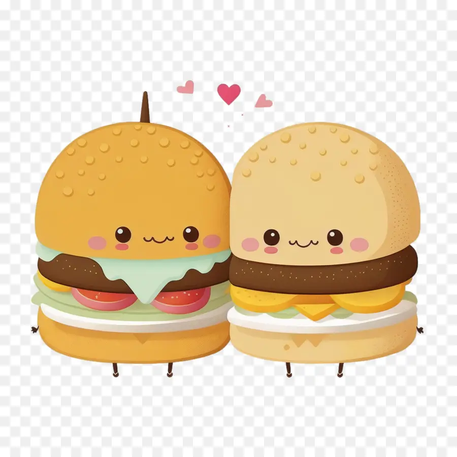 çift ​​peynir Burger，Kawaii Burger PNG