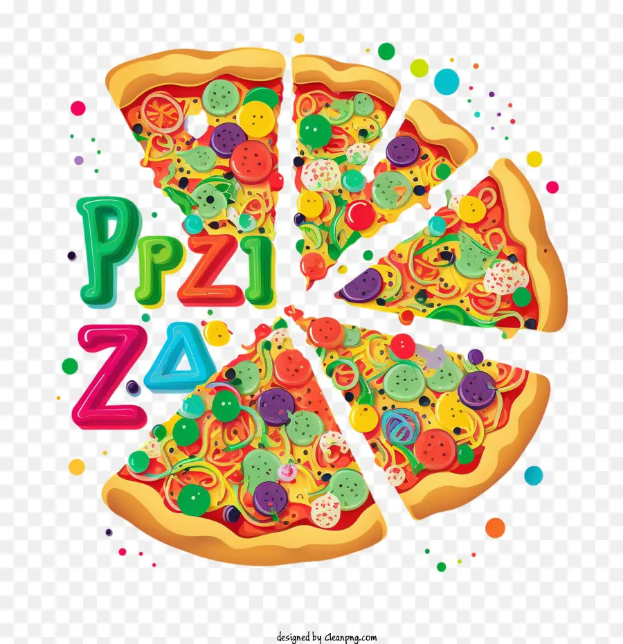 90'ların Pizzasının Renkleri，Karikatür Pizza PNG