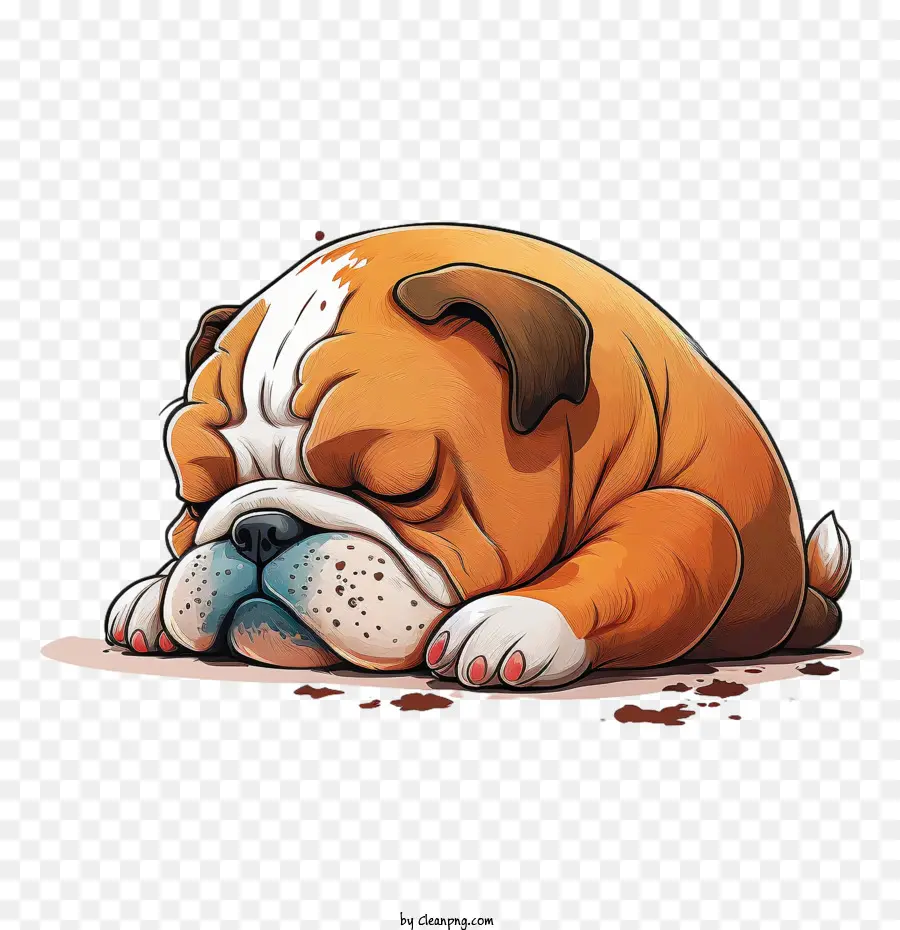 Karikatür Boğa Köpeği，Uyuyan Bulldog PNG