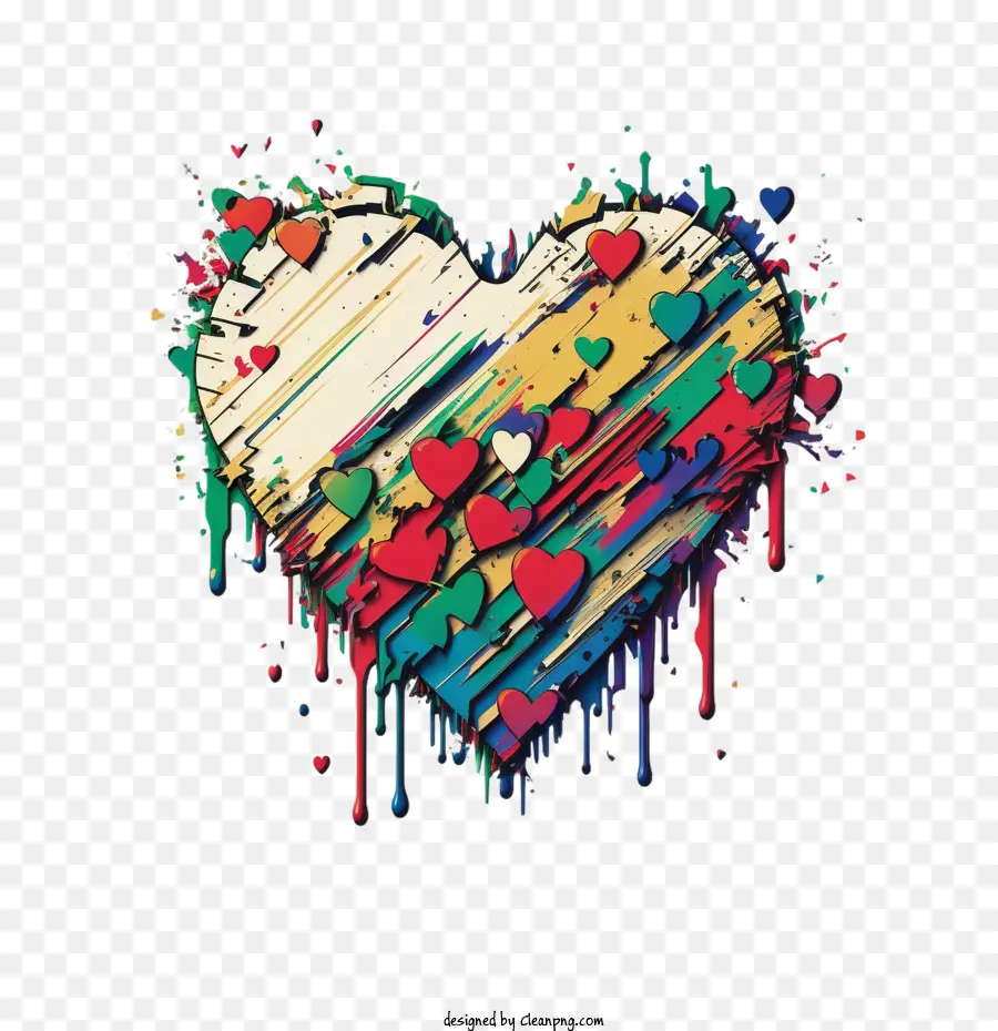 90'ların Kalbinin Renkleri，Soyut Kalp PNG