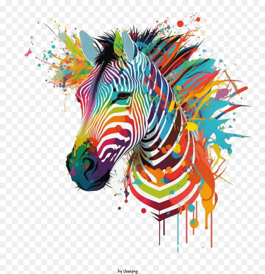 Renkli Zebra，Soyut Zebra PNG