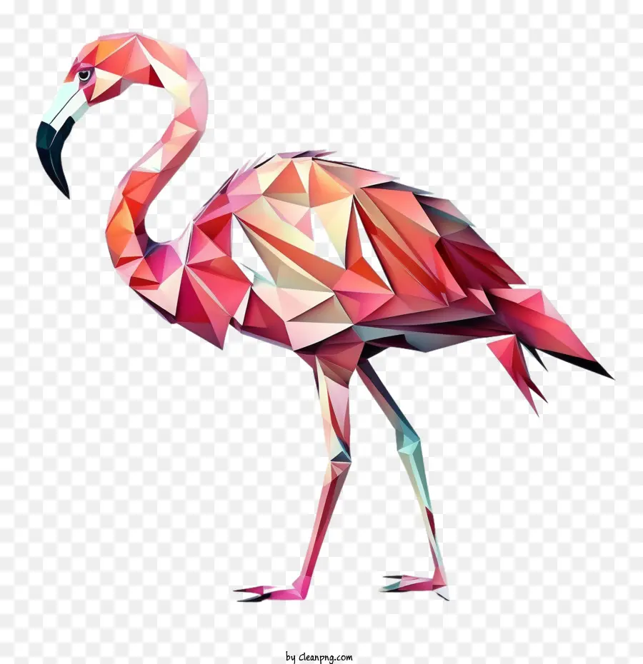 Basit Flamingo，Geometrik Flamingo PNG