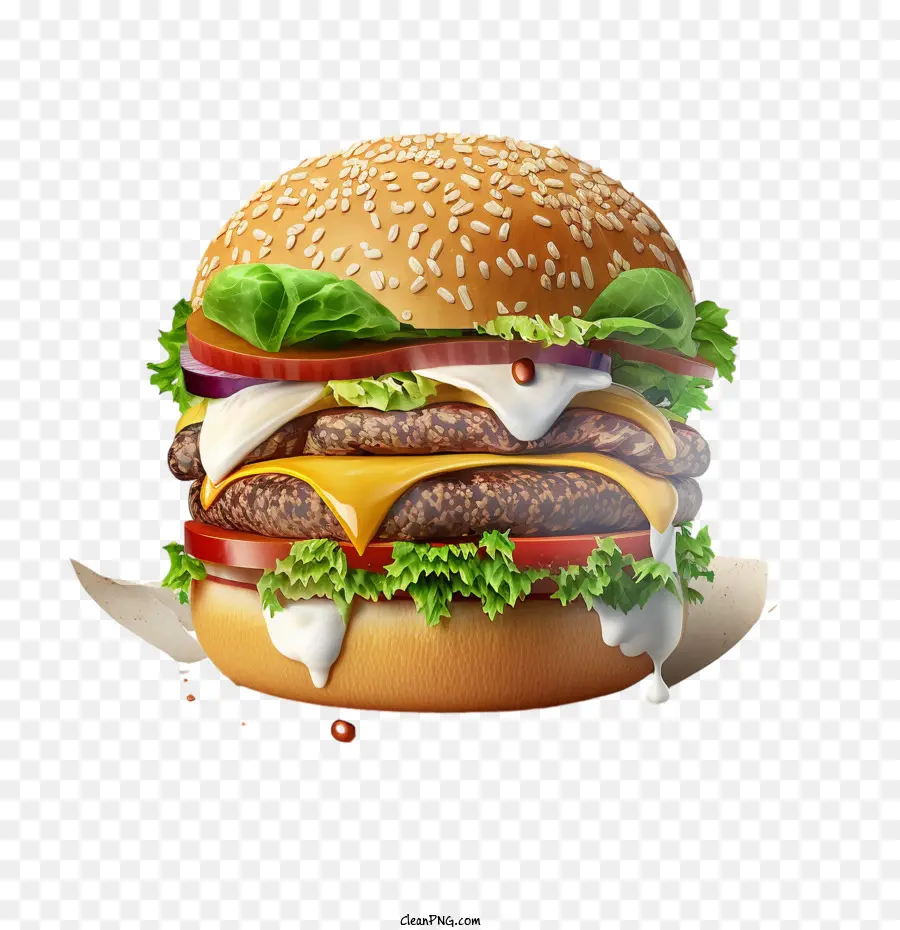 Gerçekçi Burger，3 Boyutlu Hamburger PNG