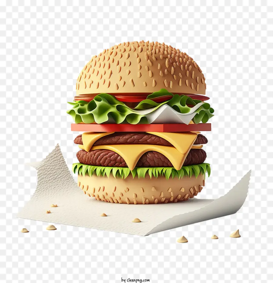 Gerçekçi Burger，3d Burger PNG