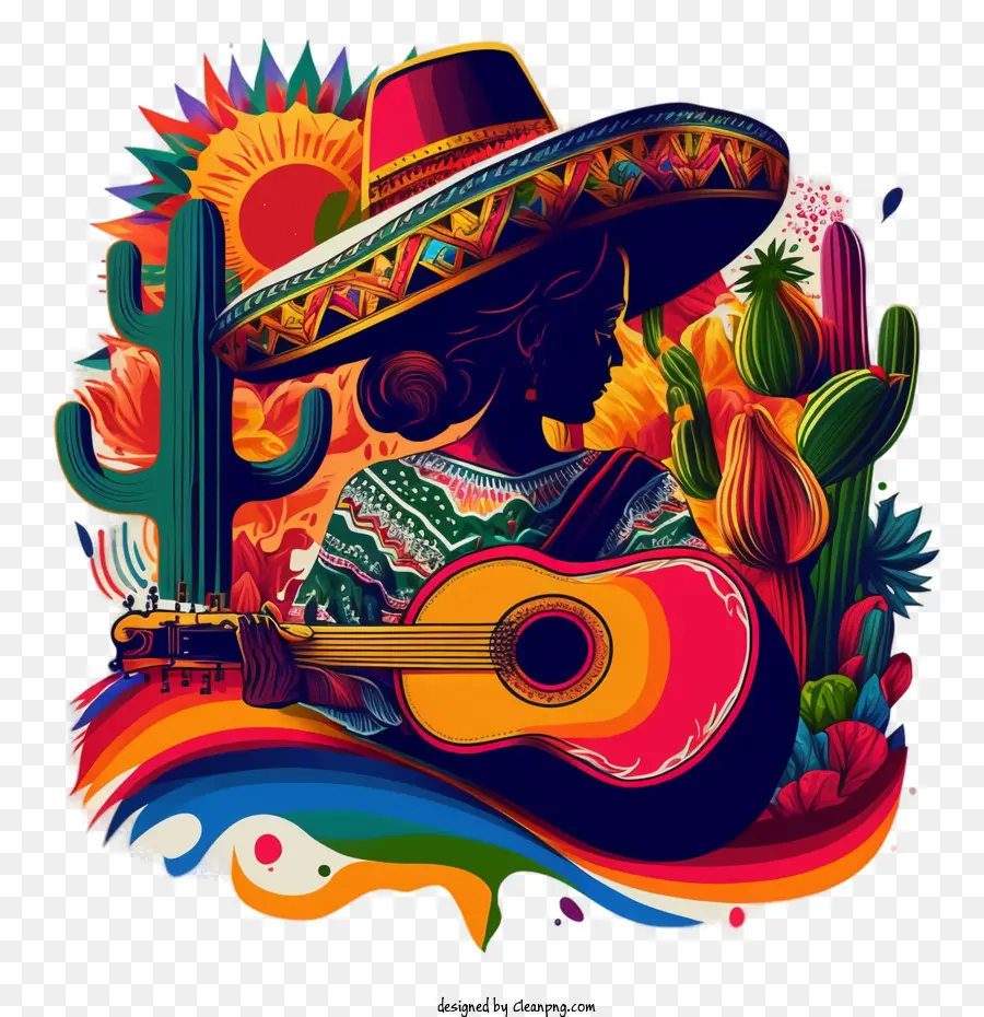 Cinco De Mayo，Gitar Çalan PNG