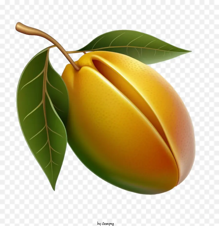 Karikatür Mango，Yapraklı Mango PNG