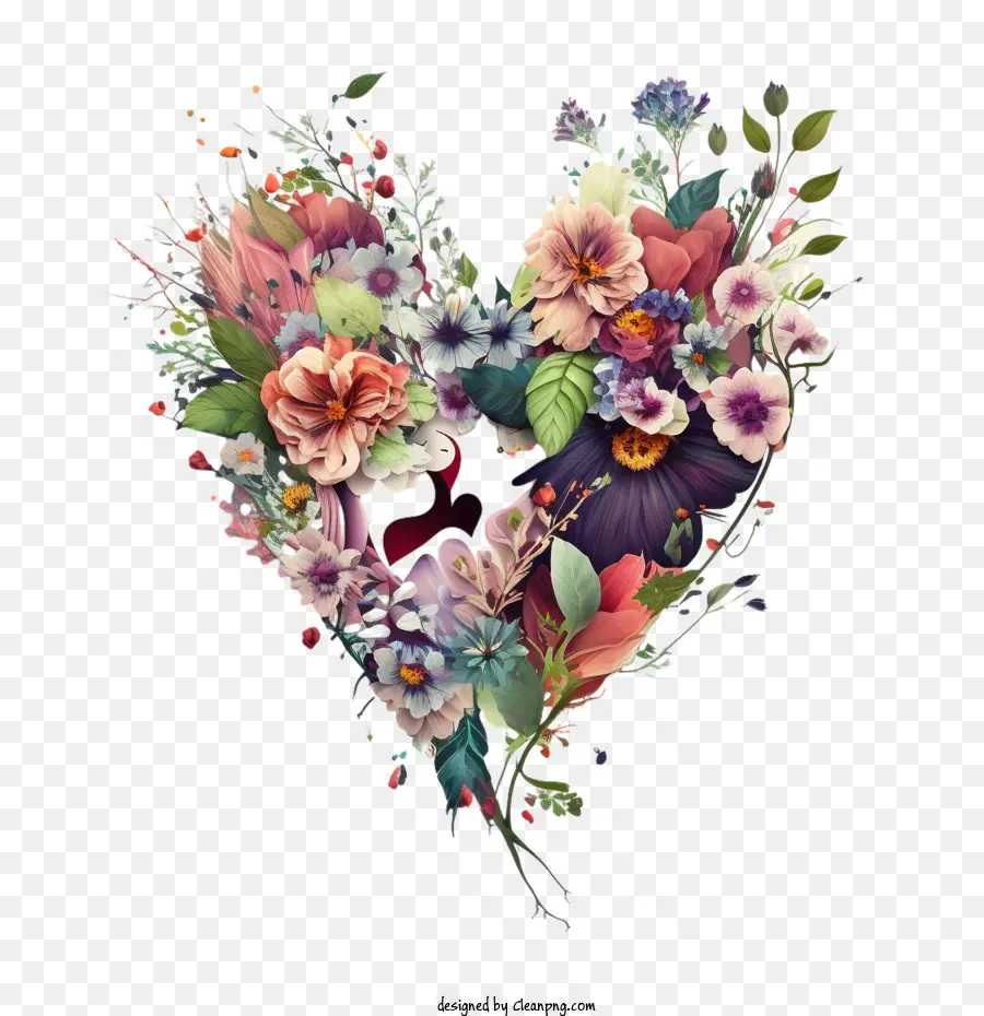 Kalp Çiçekler，Çiçek Kalp PNG