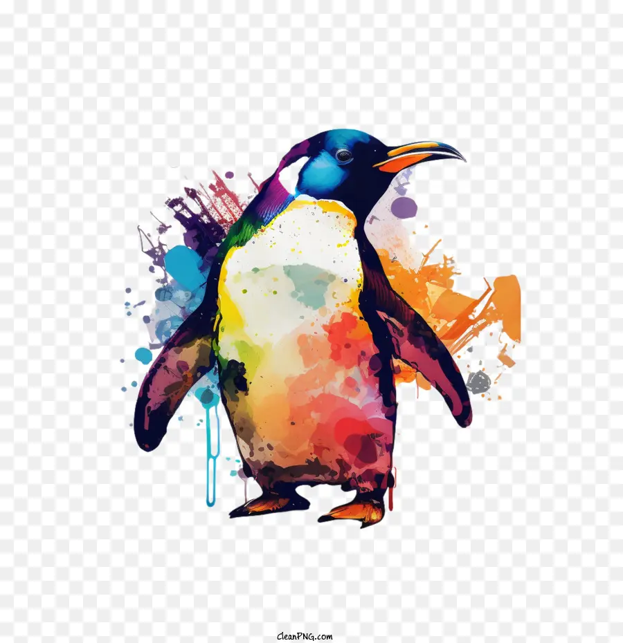 Suluboya Penguen，Sevimli Penguen PNG