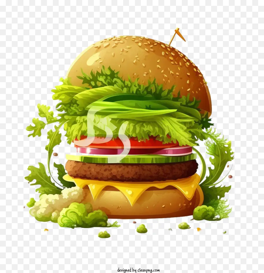 Karikatür Burger，Karikatür Hamburger PNG