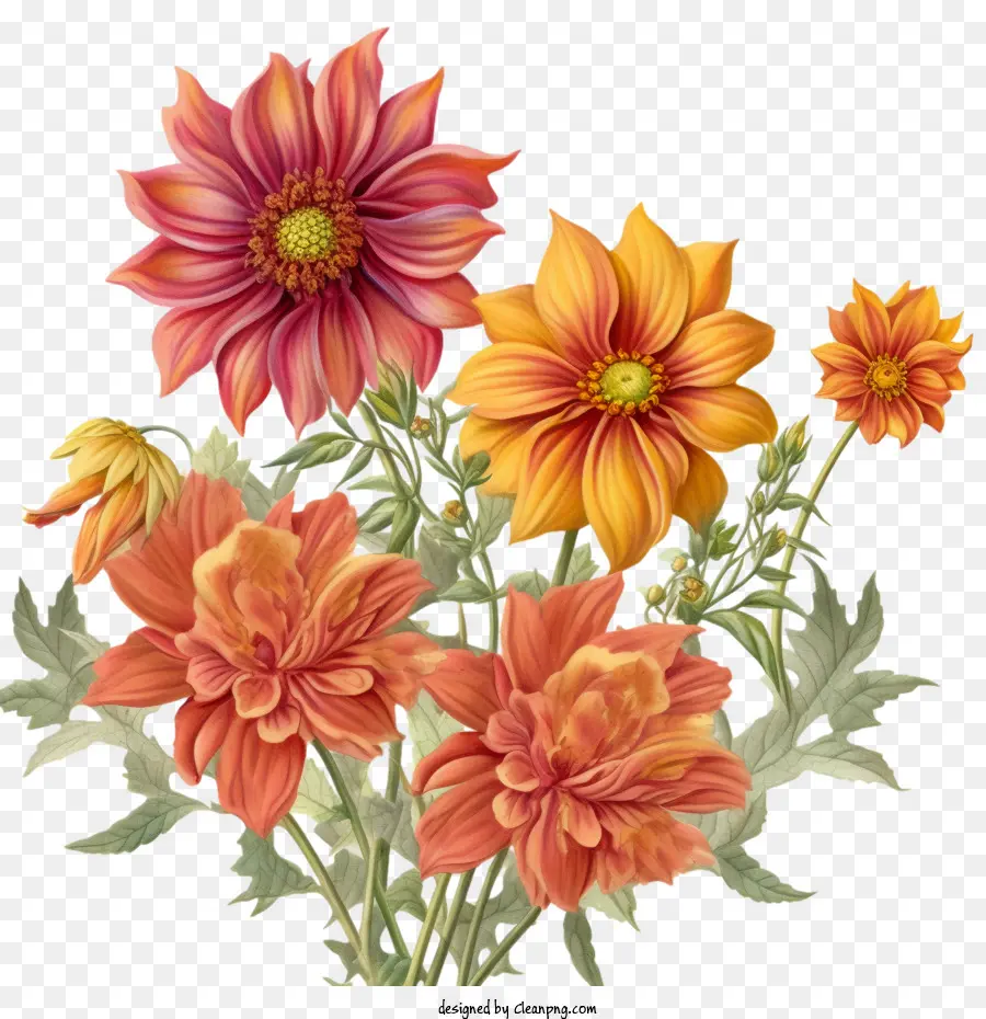 Dalya，Dahlia çiçek PNG