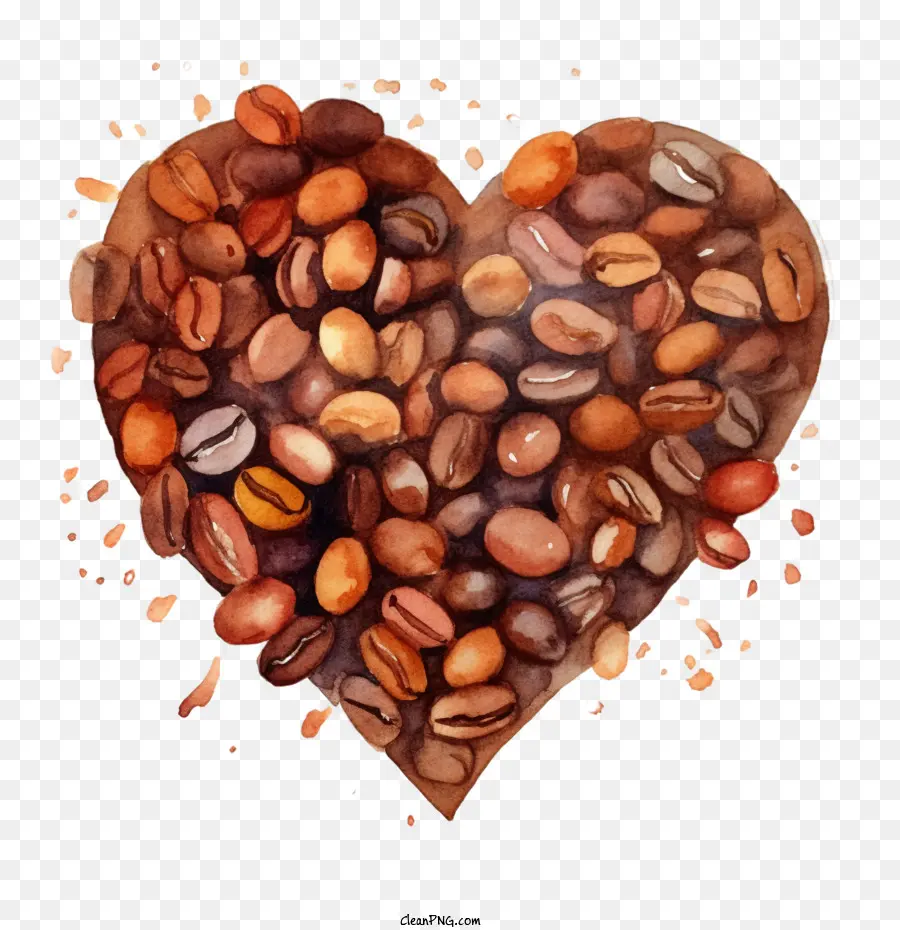 Kahve çekirdekleri，Kalp PNG