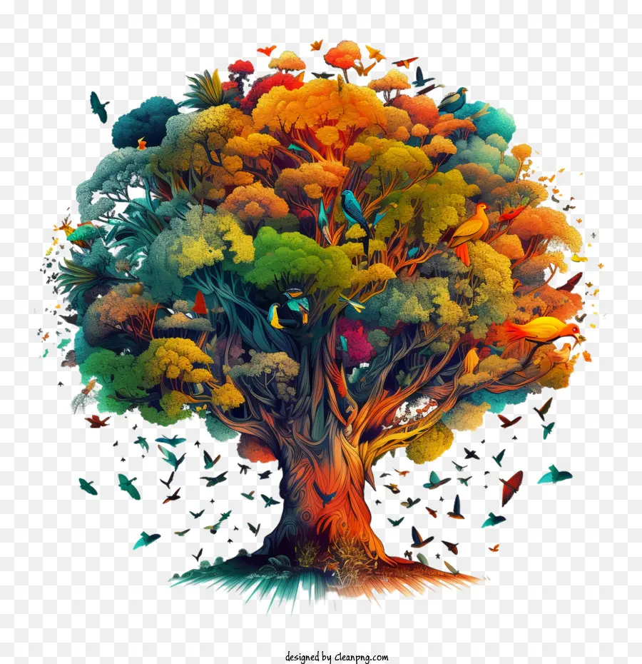 Büyük Ağaç，Renkli PNG