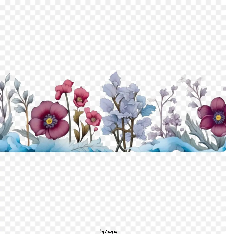 Kış Sınır，çiçek Sınır PNG