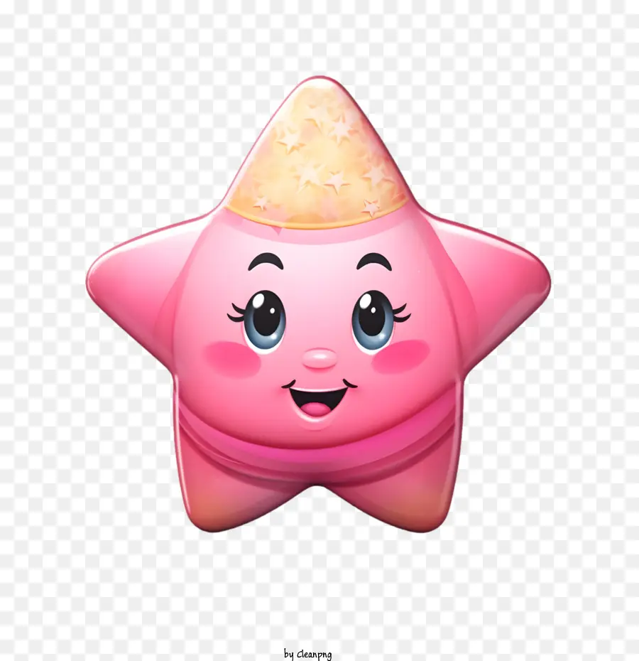 Sevimli Emoji，Pembe Yıldız PNG