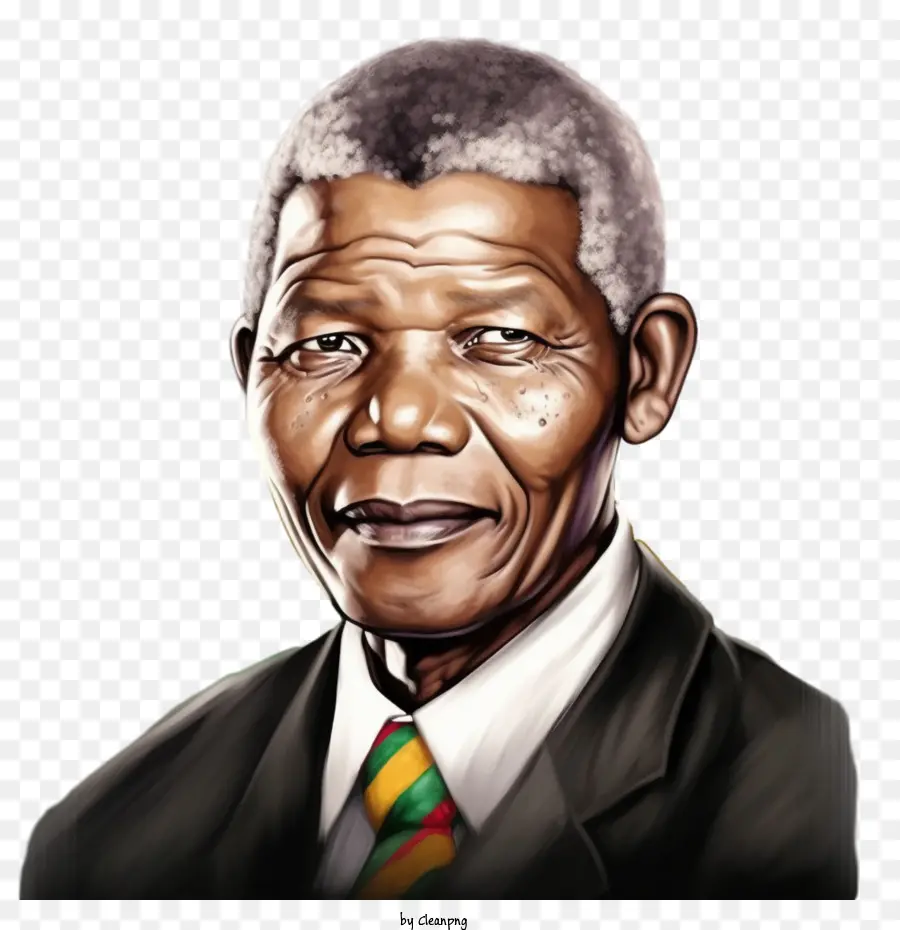 Nelson Mandela，Renkli Portre PNG