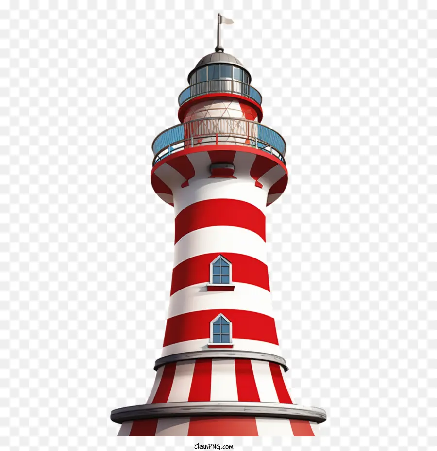Deniz Feneri，Kırmızı Ve Beyaz çizgili PNG