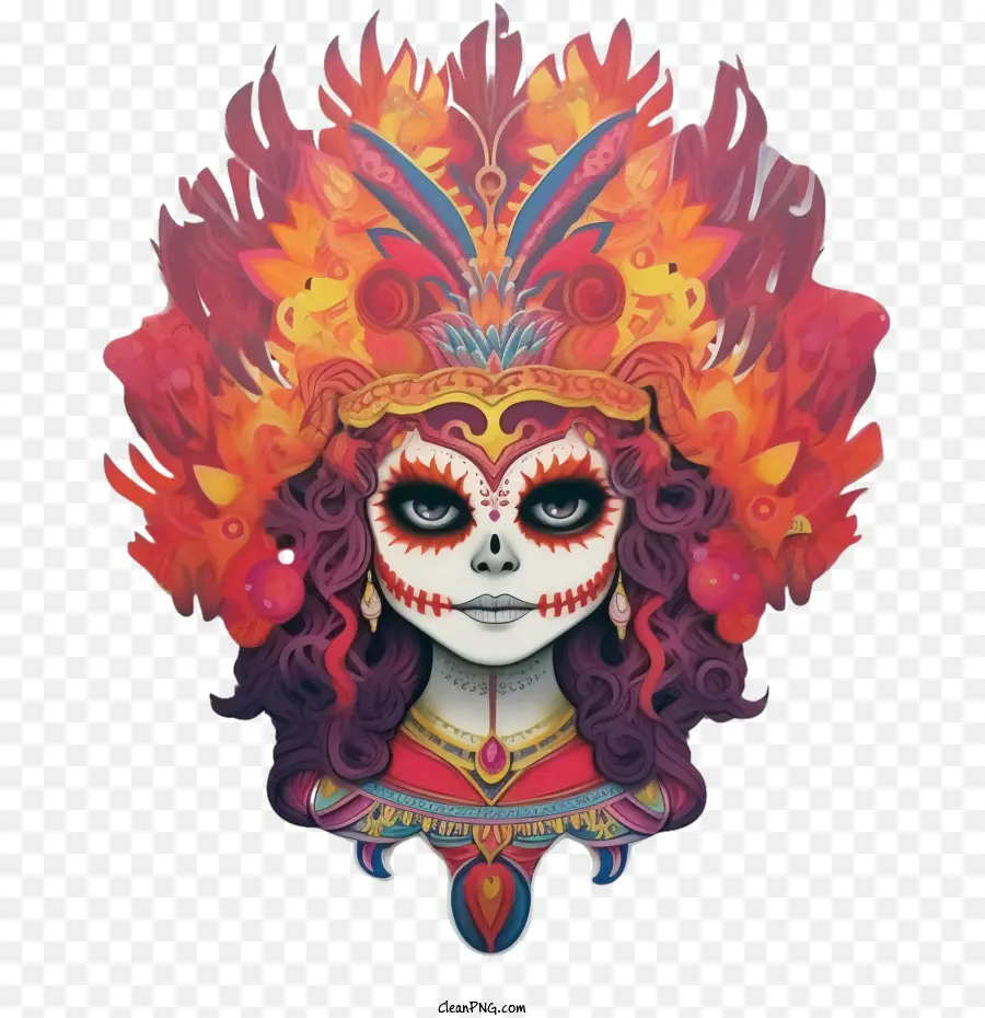 Skelita Calaveras，Ölü Maske Günü PNG