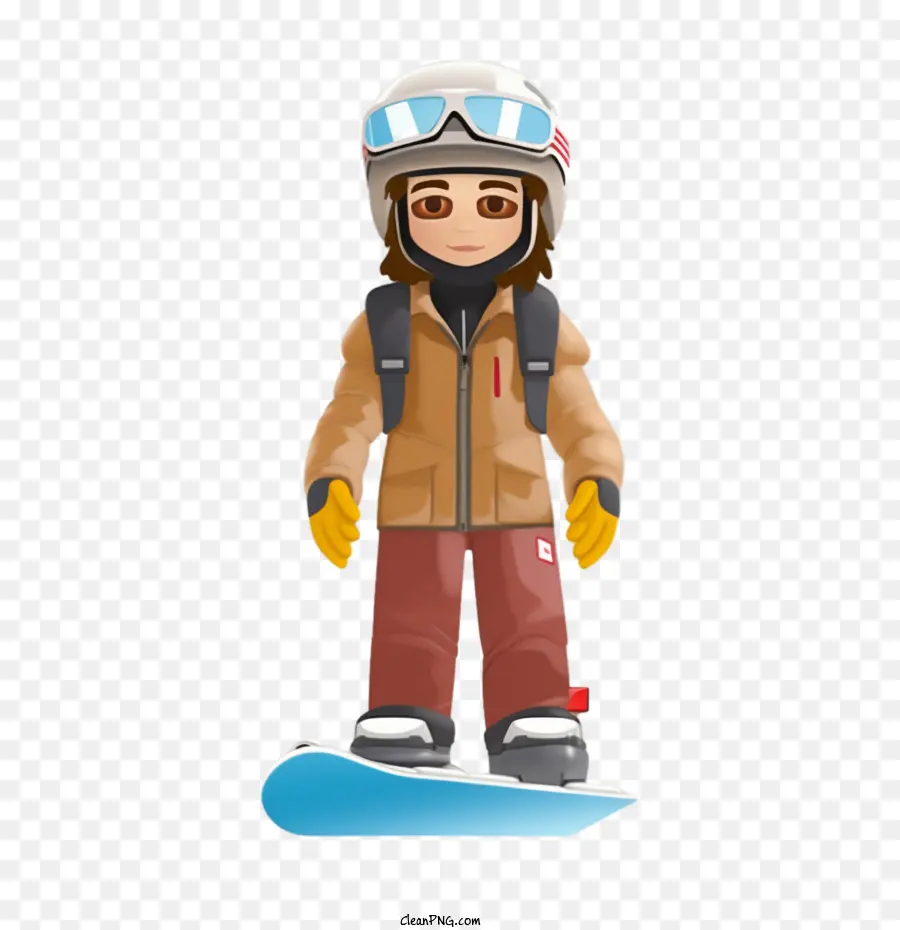 Snowboardcu，Kahverengi Ceketli Snowboardcu PNG