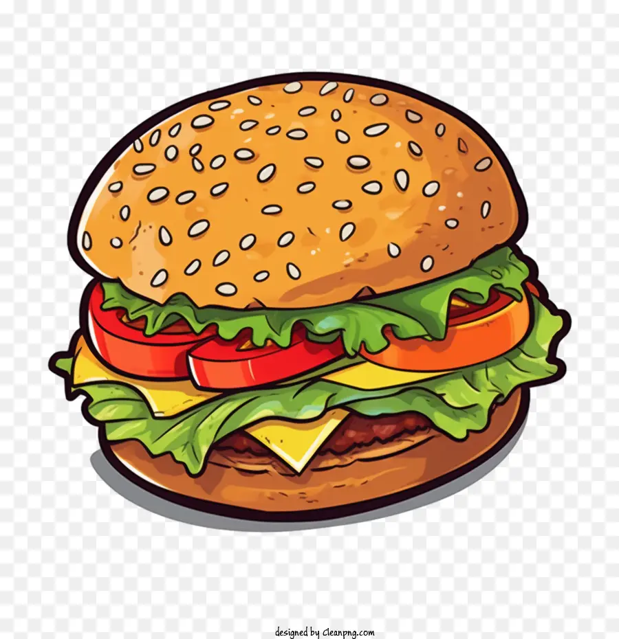 Hamburger，Doodle Hamburger PNG