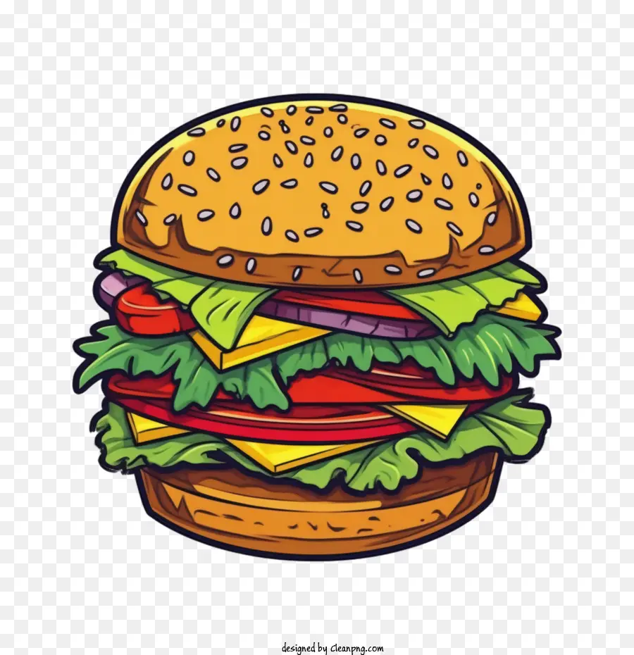 Hamburger，Doodle Hamburger PNG