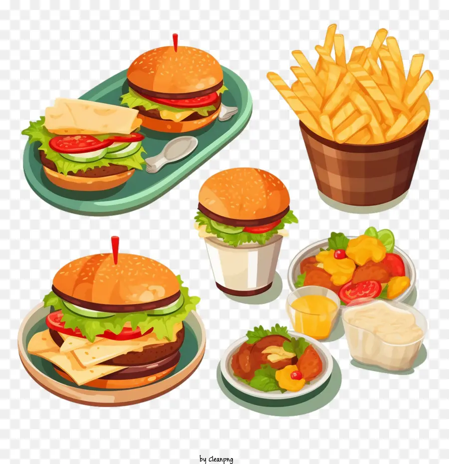 Hamburger，Fast Food PNG