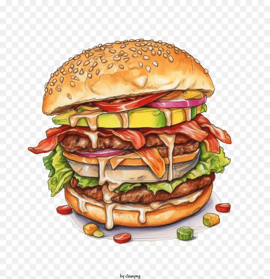 Hamburger，Pastırma PNG