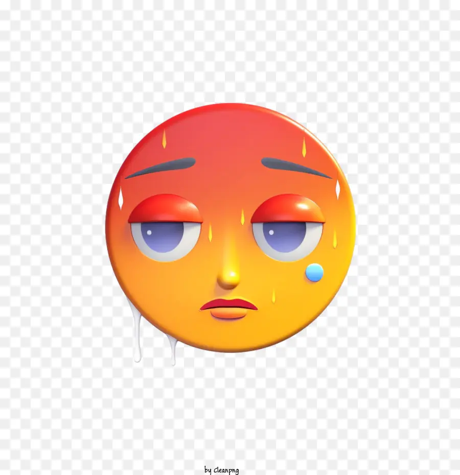 Üzgün ​​emoji，Terleme Emojisi PNG