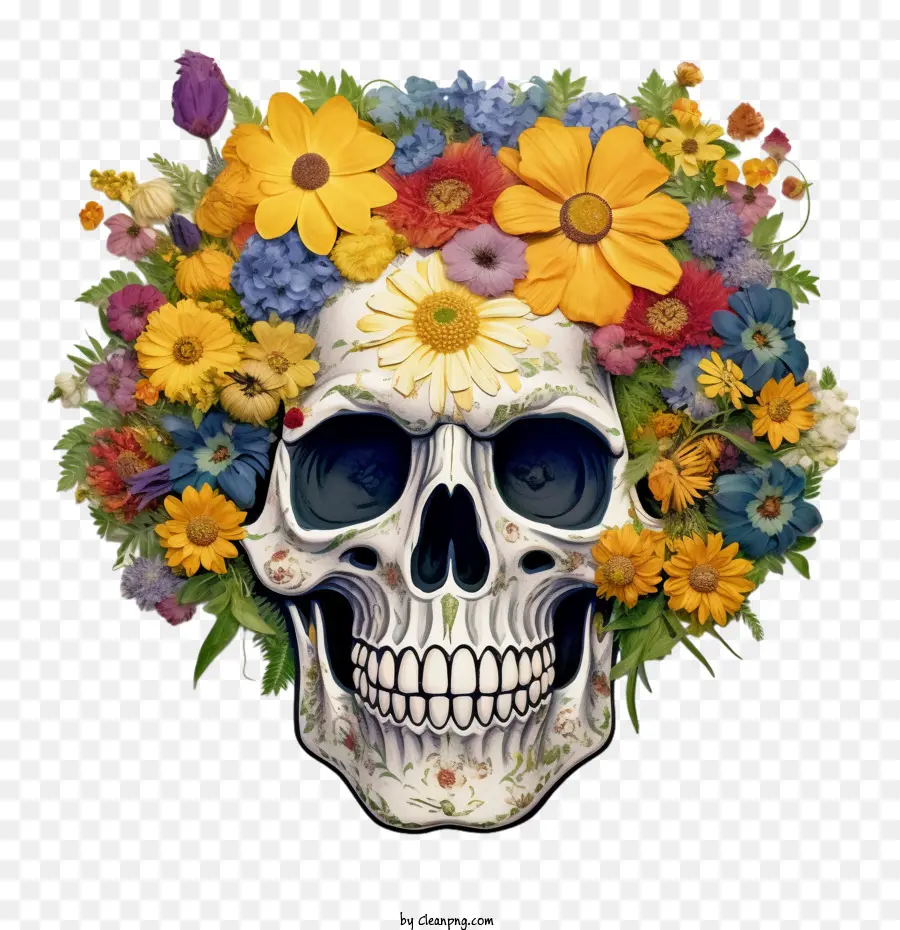 Kafatası，çiçek PNG