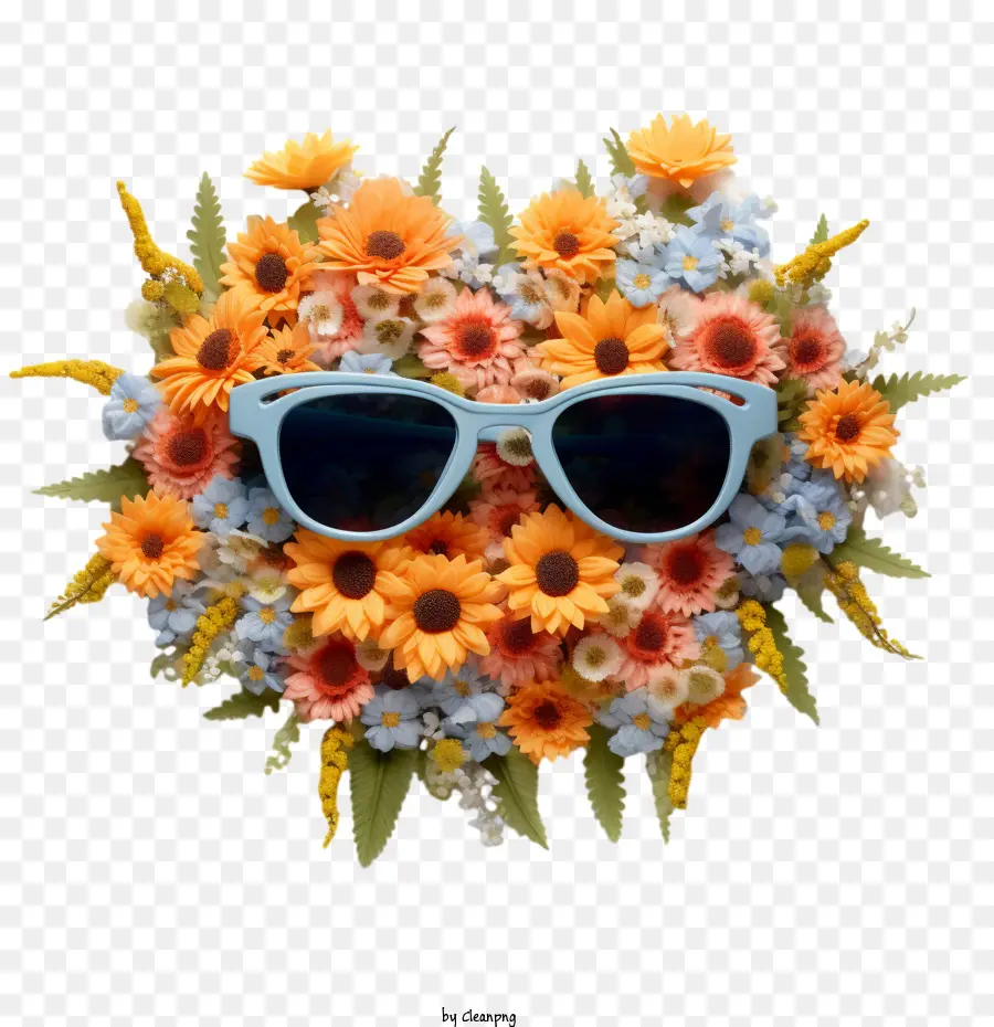 Güneş Gözlüğü，çiçek PNG