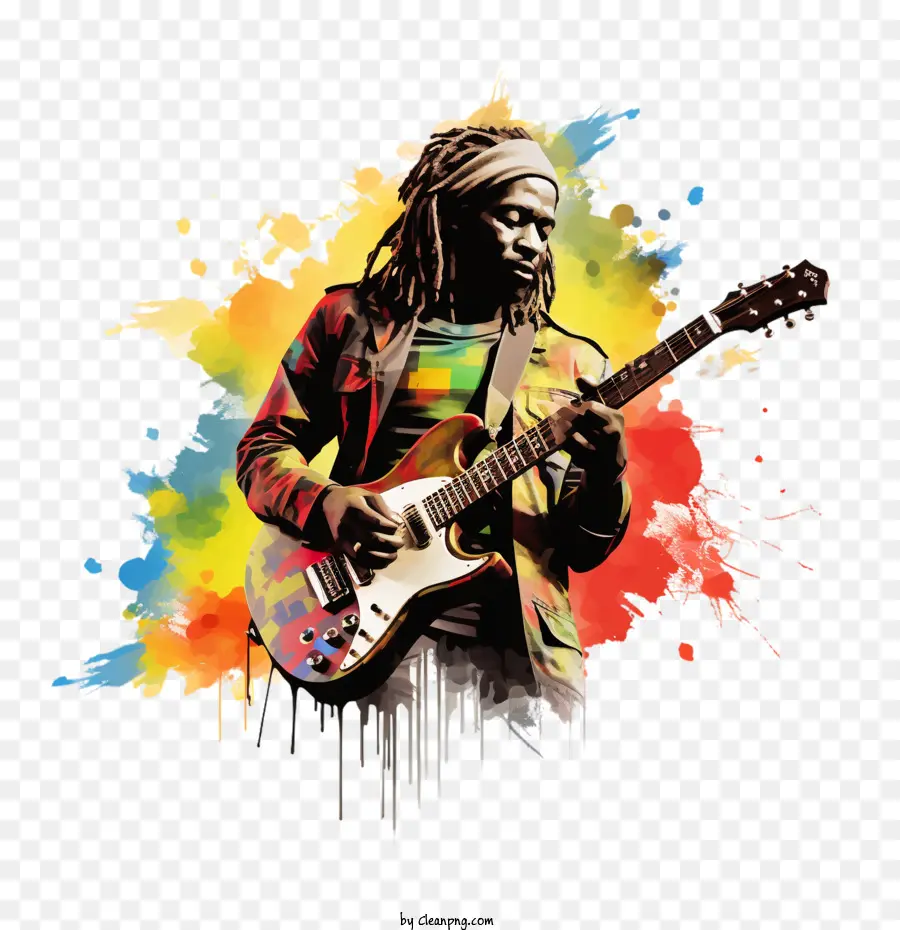 Uluslararası Reggae Günü，Gitar Ve Adam PNG