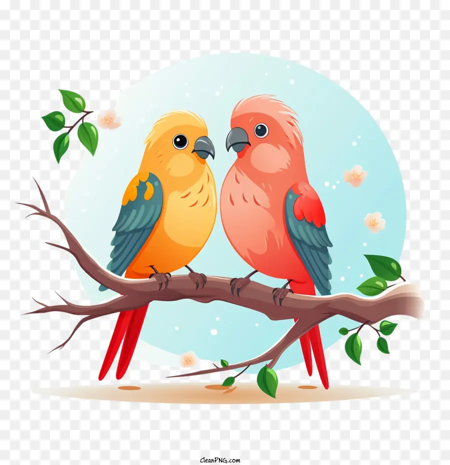 Kuşlar Aşk，Papağan PNG