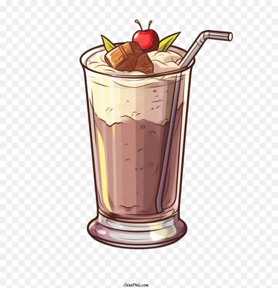 Aromalı Süt，Çilekli Milkshake PNG