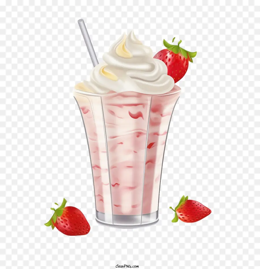 Çilekli Milkshake，çilekler PNG