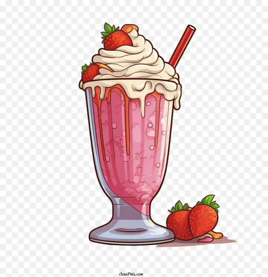 Çilekli Milkshake，Aromalı Süt PNG